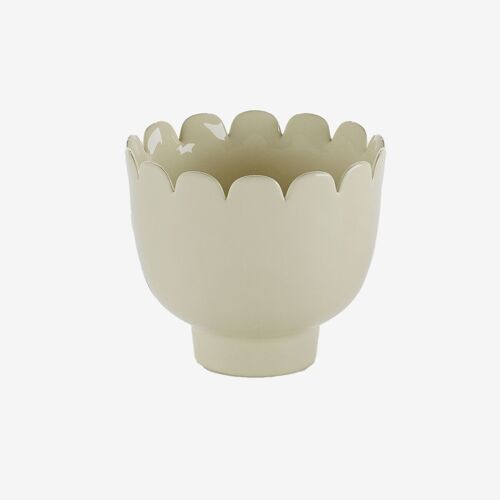 Petit vase forme tulipe en céramique crème Marceau