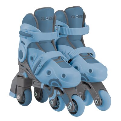 Skalierbare 2-in-1-Rollschuhe, Größe S-M von 30 bis 33 – Blau