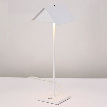 s.LUCE Lampe de table pied de livre avec variateur tactile et capteur - blanc-mat