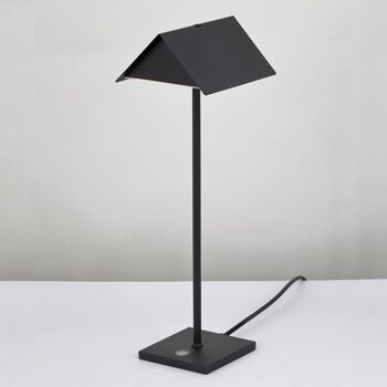 s.LUCE Lampe de table pied de livre avec variateur tactile et capteur - noir-mat