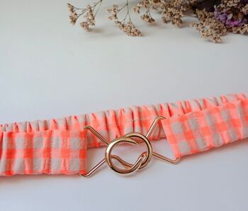 Ceinture élastique VICHY ORANGE FLUO 2