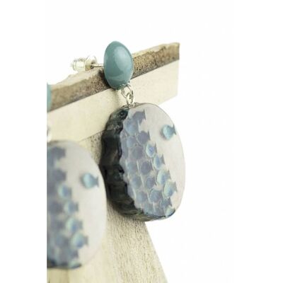 Waves and fish earrings