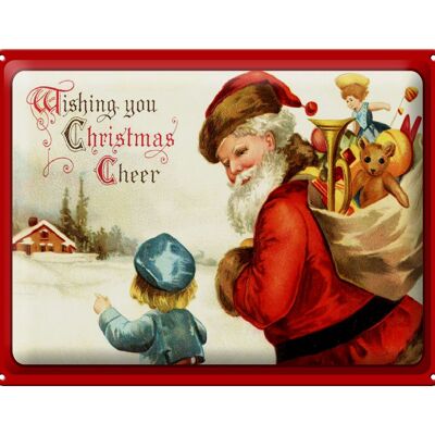 Cartel de chapa Papá Noel Papá Noel Navidad 40x30cm