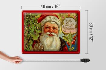 Plaque en tôle Noël Père Noël Sapin de Noël 40x30cm 4