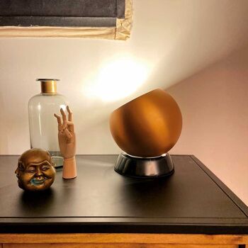 s.LUCE Ball lampe de table marbre noir Ø 20cm - cuivre