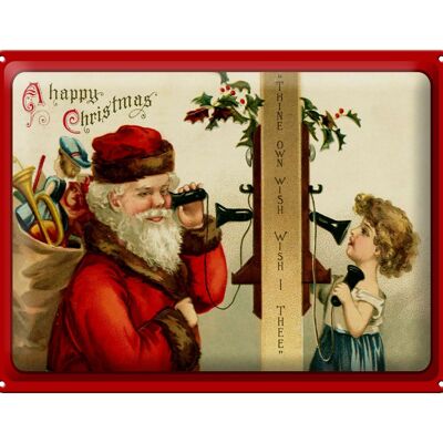 Blechschild Weihnachten Geschenke Santa Claus 40x30cm