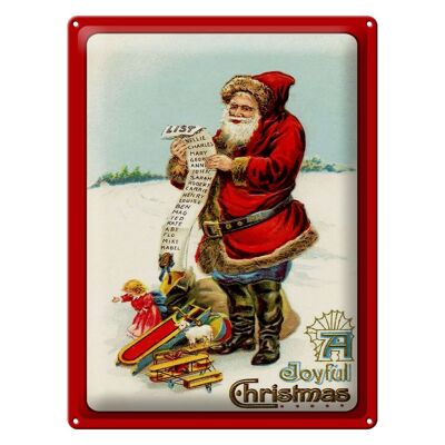 Blechschild Weihnachten Santa Claus Geschenke Schnee 30x40cm