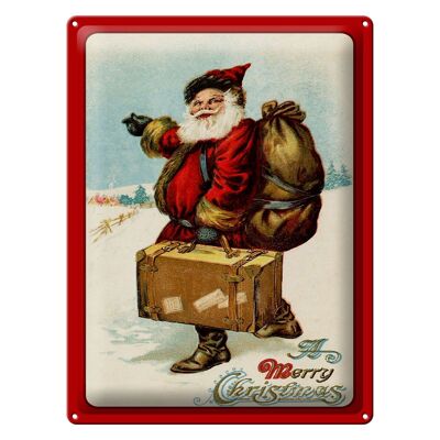 Metal sign Christmas merry Christmas snow 30x40cm