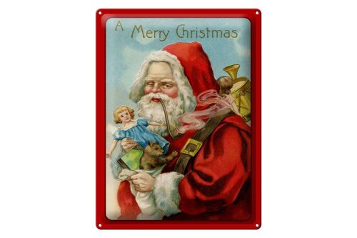 Blechschild Weihnachtsmann Geschenke Santa Fest 30x40cm