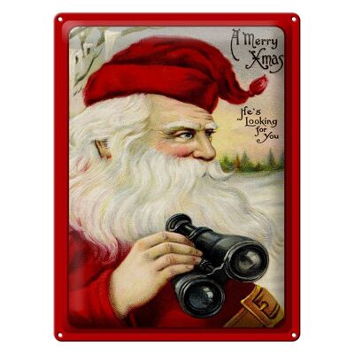 Cartel de chapa Navidad Nieve Invierno Papá Noel 30x40cm