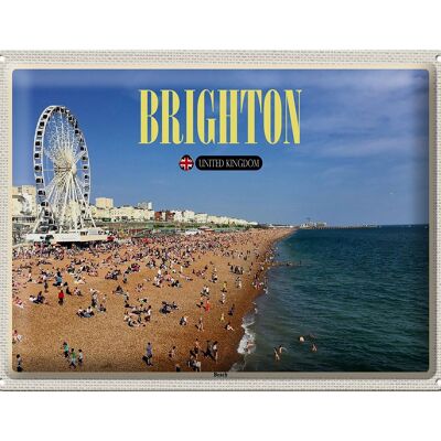 Targa in metallo Città Regno Unito Brighton Beach 40x30 cm