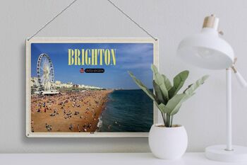 Panneau en étain villes royaume-uni Brighton Beach 40x30cm 3