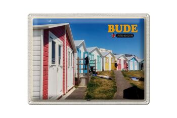 Plaque en tôle villes Royaume-Uni Bude Beach 40x30cm 1