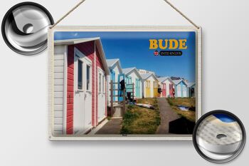 Plaque en tôle villes Royaume-Uni Bude Beach 40x30cm 2