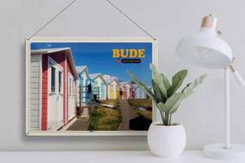Plaque en tôle villes Royaume-Uni Bude Beach 40x30cm 3