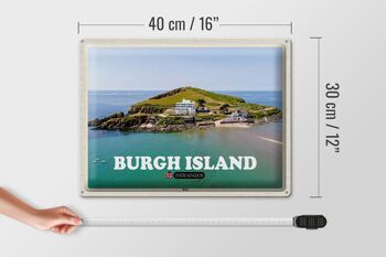 Panneau en étain villes Burgh Island royaume-uni 40x30cm 4