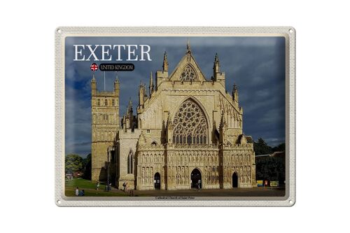 Blechschild Städte Exeter Cathedral Church Saint Peter 40x30cm