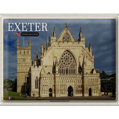 Targa in metallo città Exeter Cattedrale Chiesa San Pietro 40x30 cm