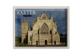 Plaque en tôle villes Exeter Cathédrale Église Saint Pierre 40x30cm 1