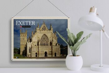 Plaque en tôle villes Exeter Cathédrale Église Saint Pierre 40x30cm 3