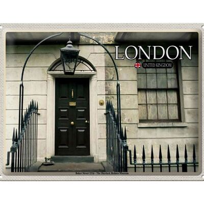 Targa in metallo Città Londra Il Museo di Sherlock Holmes 40x30 cm