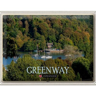 Cartel de chapa Ciudades Greenway River Reino Unido Inglaterra 40x30cm