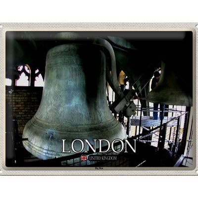 Targa in metallo Città Londra Regno Unito Inghilterra Big Ben 40x30 cm