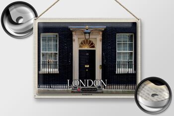 Panneau en étain Villes Angleterre Royaume-Uni Downing Street 10 40x30cm 2