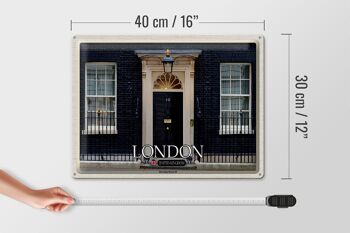 Panneau en étain Villes Angleterre Royaume-Uni Downing Street 10 40x30cm 4
