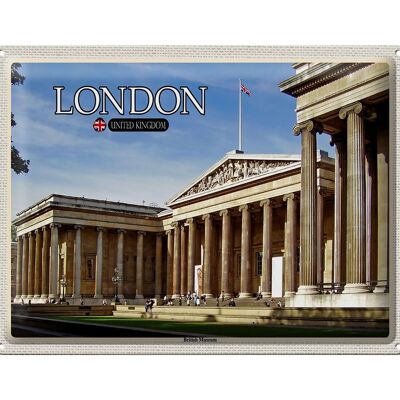 Cartel de chapa Ciudades Museo Británico Londres Inglaterra 40x30cm