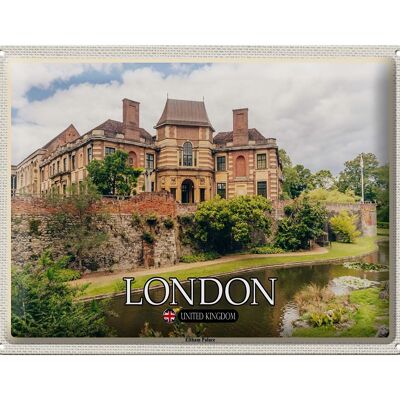 Targa in metallo Città Londra UK Eltham Palace River 40x30 cm
