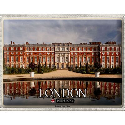 Cartel de chapa Ciudades Palacio de Hampton Court Londres 40x30cm