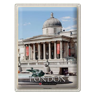 Targa in metallo Città Londra Inghilterra Regno Unito National Gallery 30x40 cm