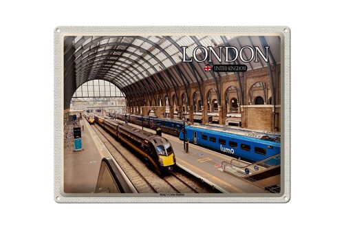 Blechschild Städte London UK King`s Cross Station 40x30cm