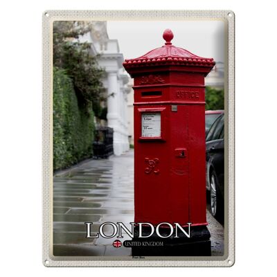 Cartel de chapa con ciudades de Londres, Inglaterra, Reino Unido, buzón de correos, 30x40cm