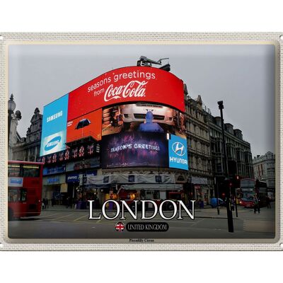 Cartel de chapa con ciudades, Londres, Piccadilly Circus, Reino Unido, Inglaterra, 40x30cm