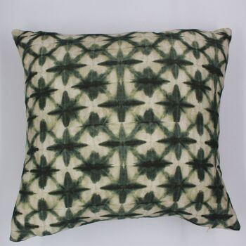 Coussin décoratif vert en gaze de coton 2