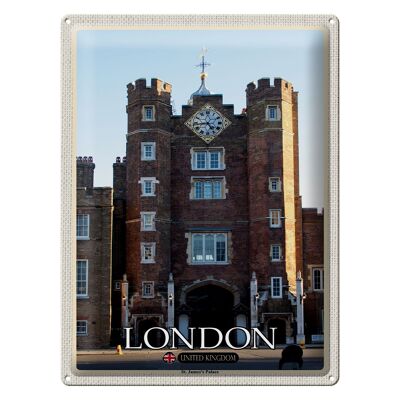 Cartel de chapa Ciudades Londres St. Palacio de James Reino Unido 30x40cm