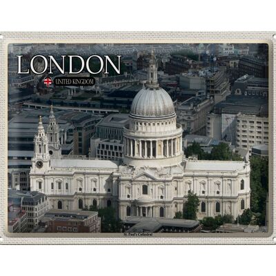 Cartel de chapa ciudades St. Catedral de San Pablo Londres Reino Unido 40x30cm