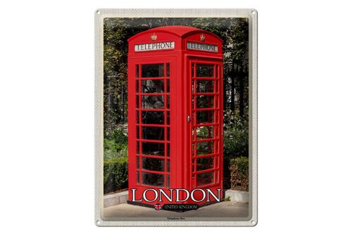 Blechschild Städte London United Kingdom Telephone Box 30x40cm