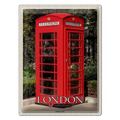 Cartel de chapa Ciudades Londres Reino Unido Cabina telefónica 30x40cm