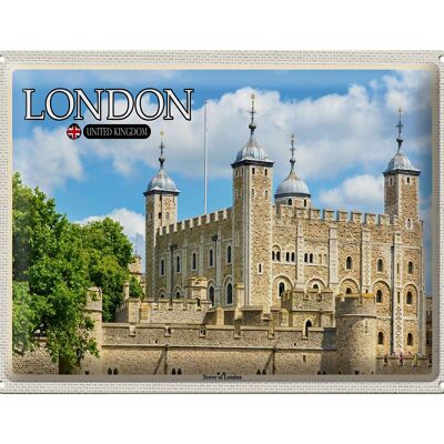 Targa in metallo Città Torre di Londra Regno Unito 40x30 cm