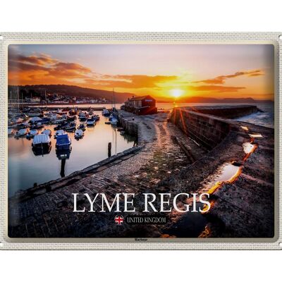 Cartel de chapa Ciudades Lyme Regis Harbour Inglaterra Reino Unido 40x30cm