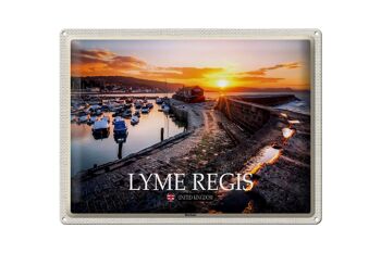 Panneau en étain villes Lyme Regis Harbour Enlgand UK 40x30cm 1