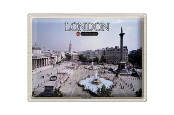 Panneau en étain Villes Trafalgar Square Londres Royaume-Uni 40x30cm 1