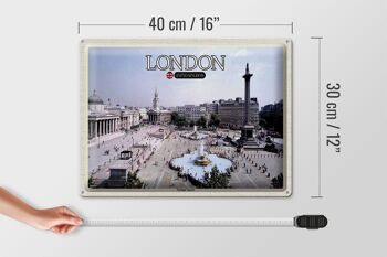 Panneau en étain Villes Trafalgar Square Londres Royaume-Uni 40x30cm 4