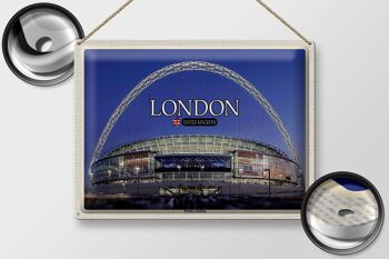 Panneau en étain villes stade Wembley londres angleterre 40x30cm 2