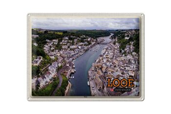 Signe en étain villes Looe Enlgand royaume-uni ville 40x30cm 1