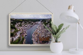 Signe en étain villes Looe Enlgand royaume-uni ville 40x30cm 3