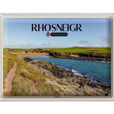 Cartel de chapa Ciudades Rhosneiger Beach Inglaterra Reino Unido 40x30cm